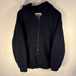 OLD MILL Mens Full Zip Hoodie Hooded Sweatshirt Navy Blue Size L